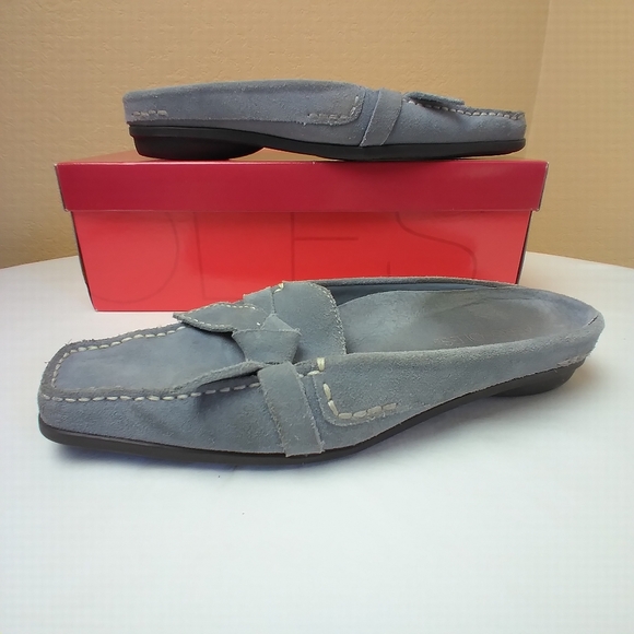 Aerosoles Marine Bio Light Blue Suede Slide Mule Shoes 7.5B - Picture 14 of 15